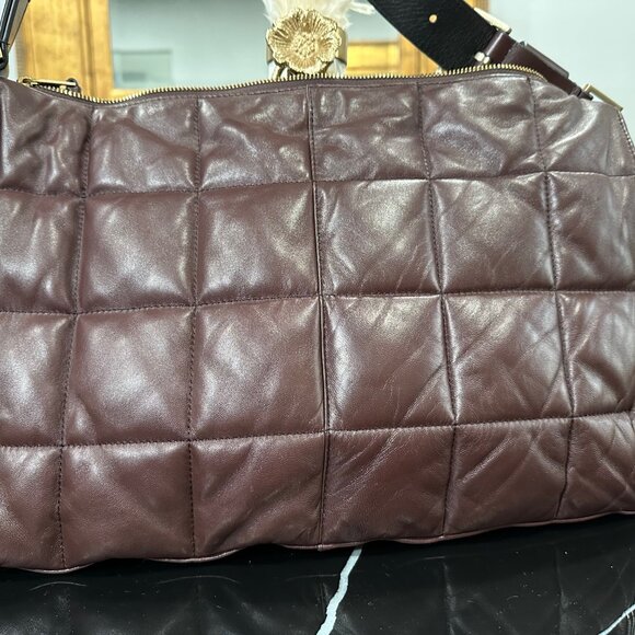 ALL SAINTS Edburry Quilted Brown Leather Shoulder Bag - Picture 5 of 9